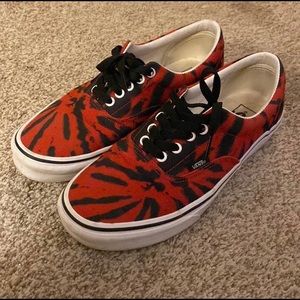 Vans Shoes | Vans Era Red & Black Tye Dye Size 9 | Color: Black/Red | Size: 9 |
